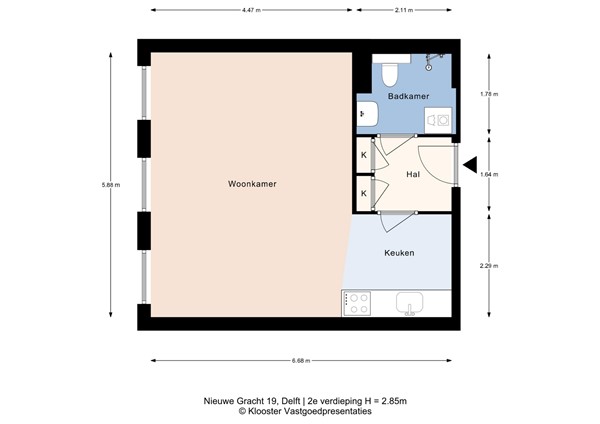 Plattegrond - Nieuwe Gracht 19, 2611 DV Delft - Nieuwe Gracht 19-2e.jpg